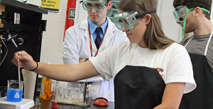 Students in science lab