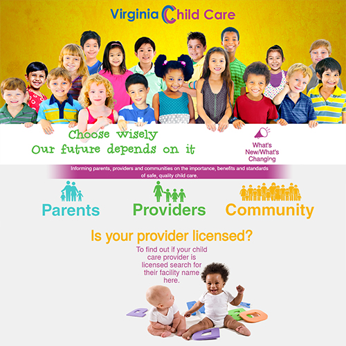 Child Care VA website screenshot